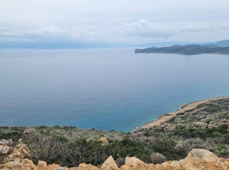 Plaka bei Elounda MIT VIDEO - Kreta, Plaka Elounda: Bauland mit Panoramablick auf das Meer zu verkaufen Grundstück kaufen